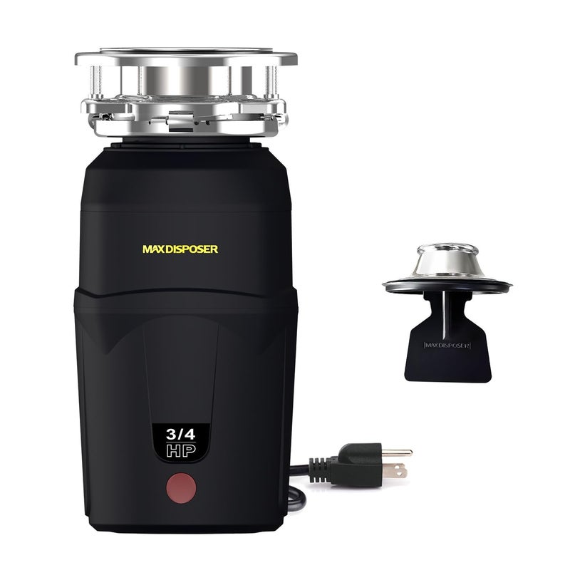 Garbage Disposal 3/4 HP for Kitchen sink Quiet with Power Cord, Easy install, Food Waste Disposer Stainless Steel Grind 0.75 Horsepower (A600) - Image 1